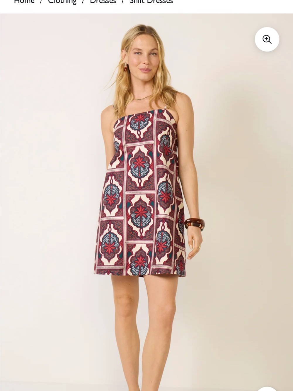 Piper Tropical Shift Mini Burgandy & Navy Tile Print
